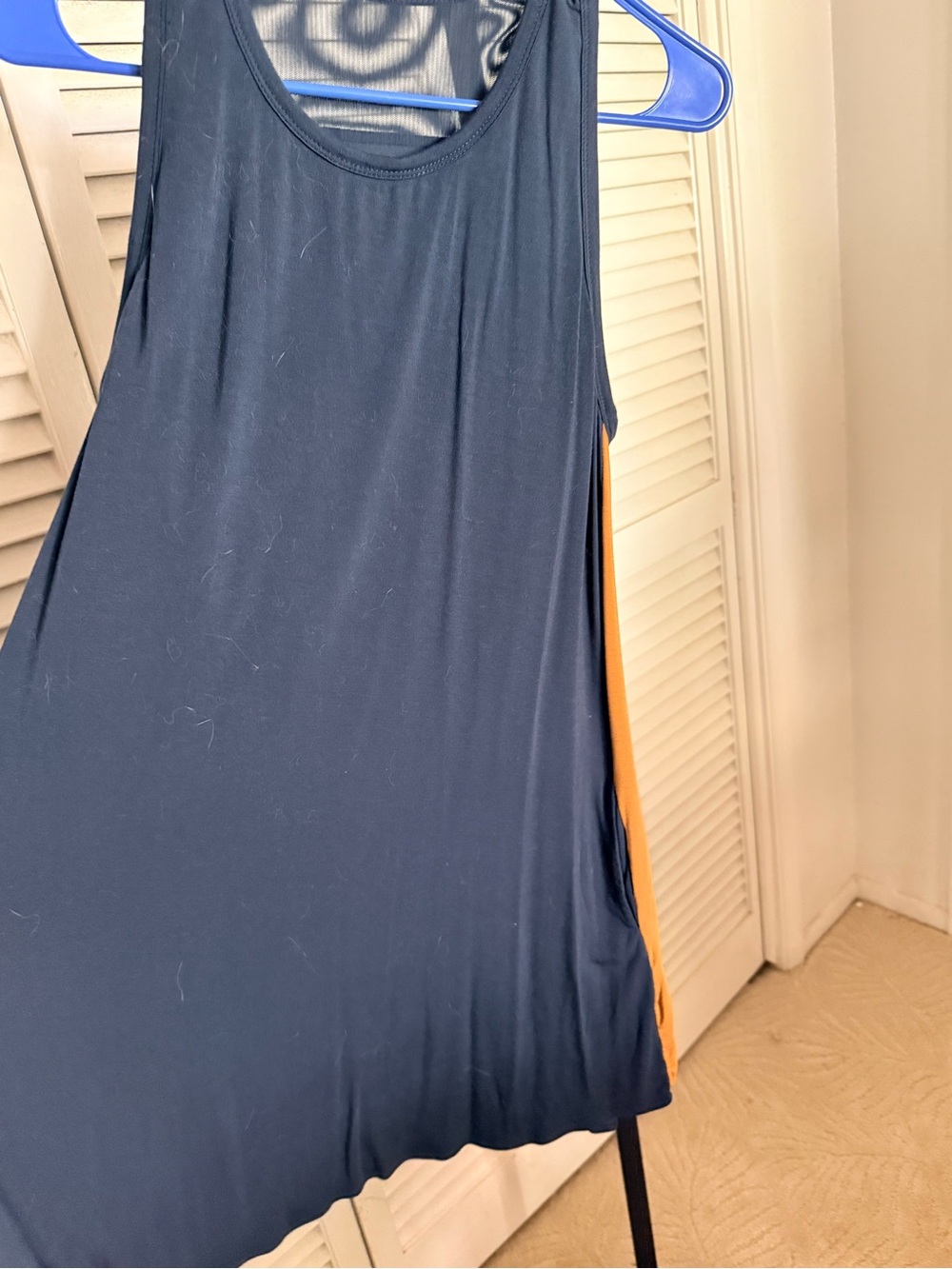 SheBird Navy Dress with Orange Side Panel - Picture 2 of 4